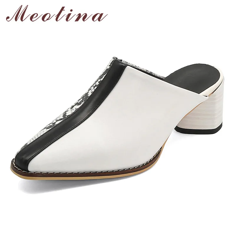 

Туфли-лодочки женские Meotina, на высоком каблуке, с квадратным носком, большие размеры 34-42