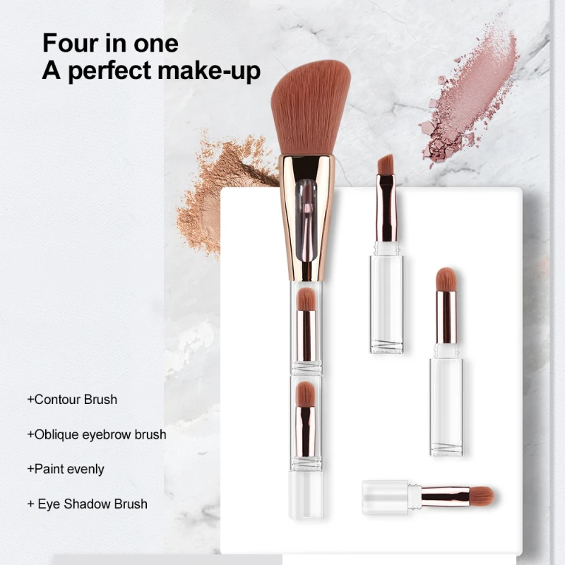 

4-in-1 Makeup Brush Loose Powder Blush Brush Face Foundation Cosmetic Tools Beauty Make Up Brush Tool