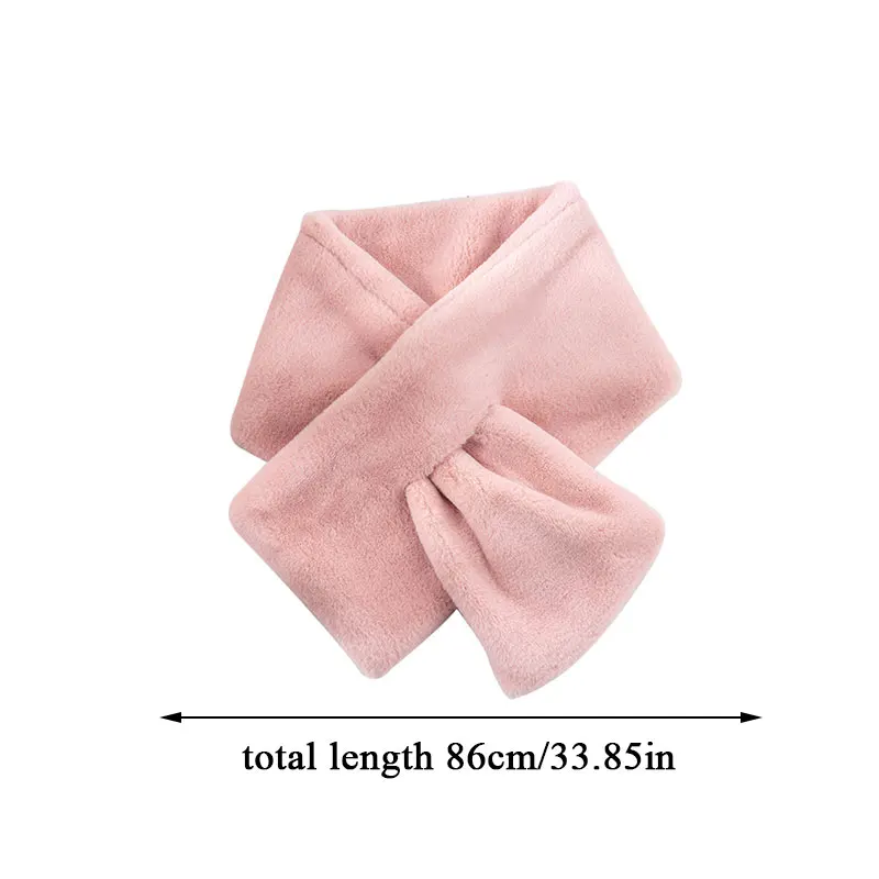 

Winter Warm Scarf For Girls Soft Comfortable Plush Imitation Rabbit Fur Collar Scarf Furry Cross Scarves Neck Warmer Solid Color