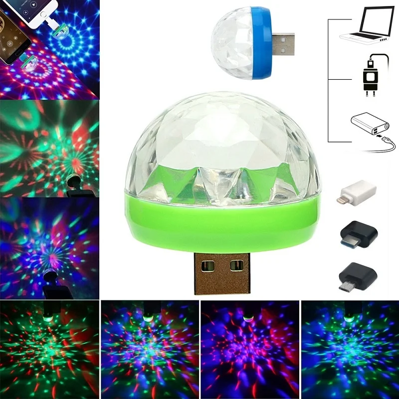 Автомобильная светодиодная декоративная лампа миниатюрный сценический RGB