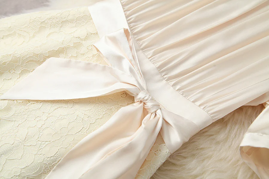 

Europe and the United States women's clothing New Summer 2021 Shirt collar lace-up Fashionable spliced lace dress