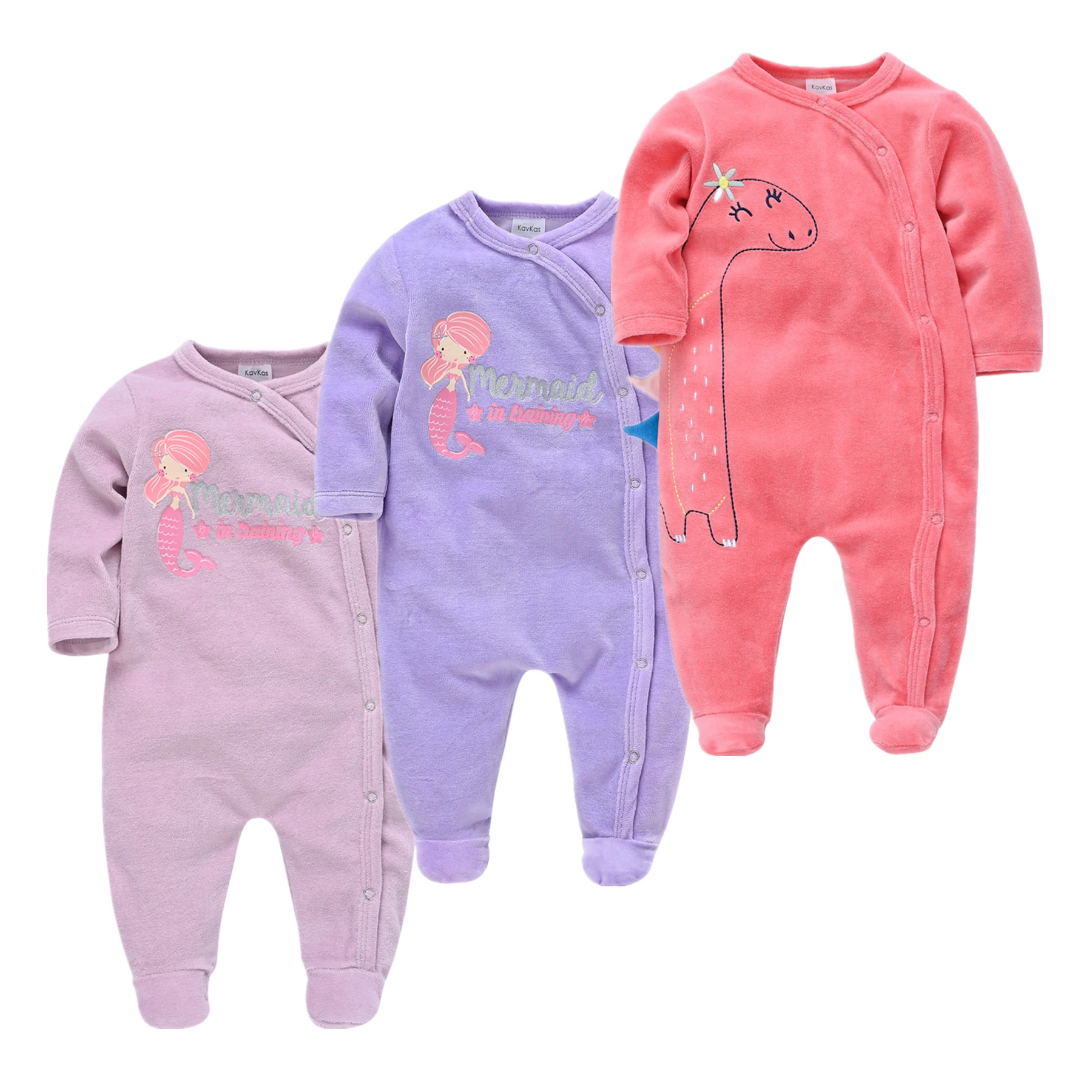 Пижама для новорожденных девочек 3 шт. на осень/зиму |