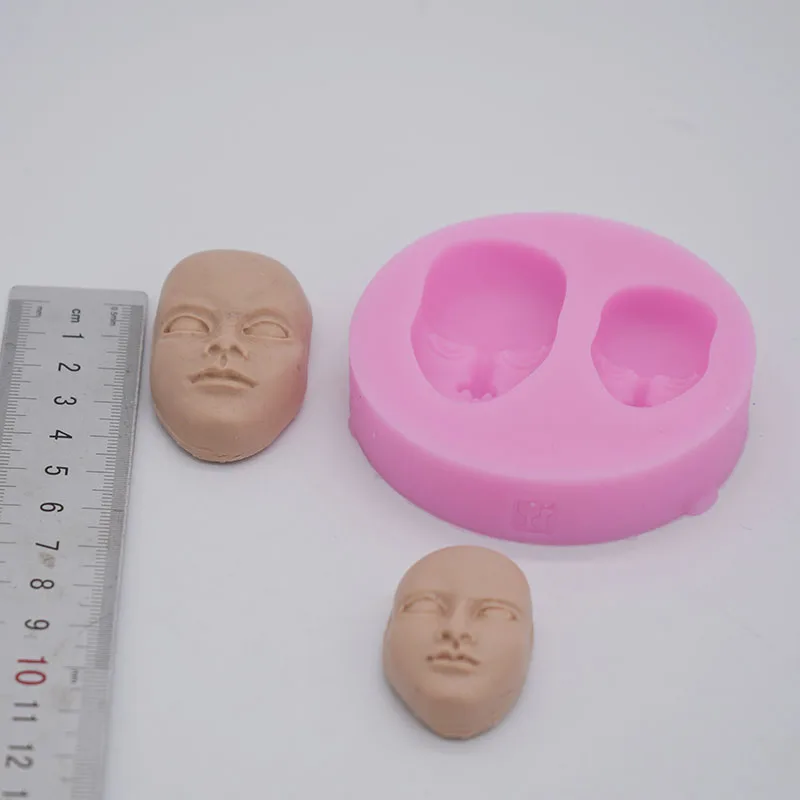 Fondant Cake Molds Diy Wax Sculpture Anime Doll Face Mould Liquid Silica Gel Mold for Plaster