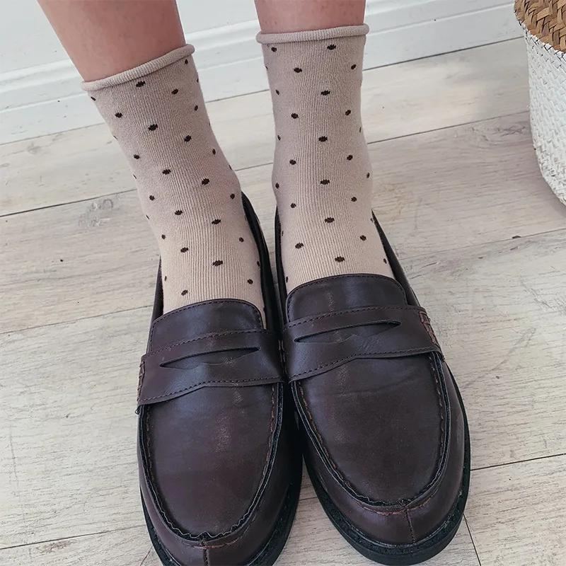 SP &amp CITY/японские короткие носки в горошек с закругленными краями для женщин