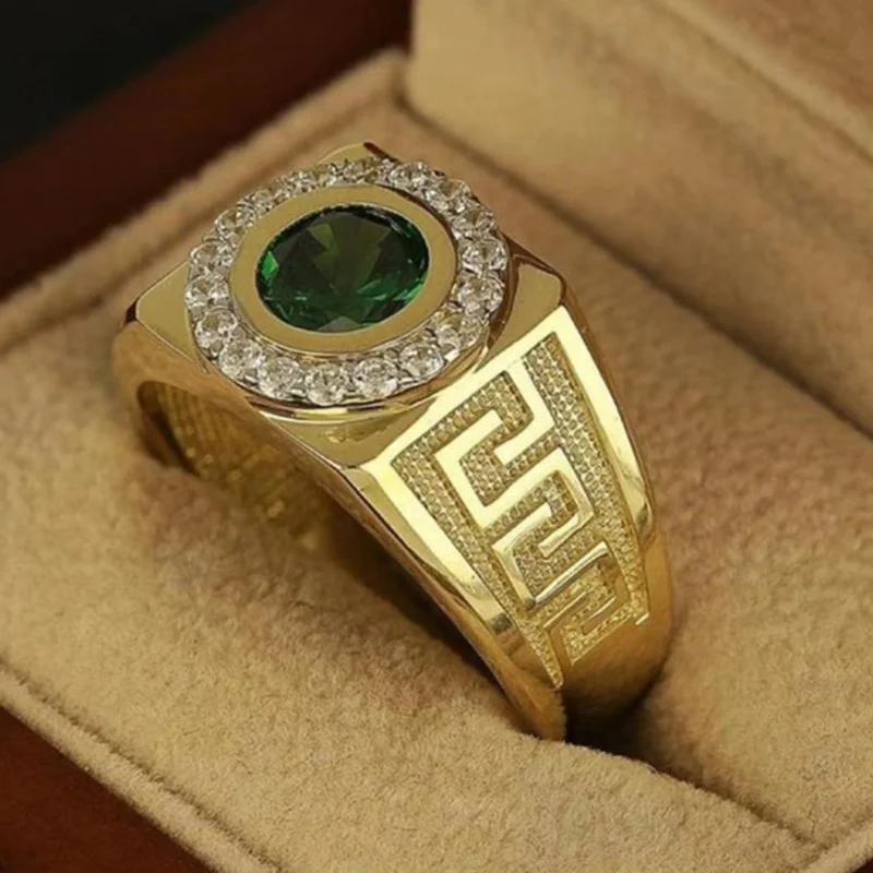 

Rings for men Gothic accessories Mens Jewellery Vintage ring Chunky ring Luxsury Jewelry rings Aestethic Golden Emerald Ring