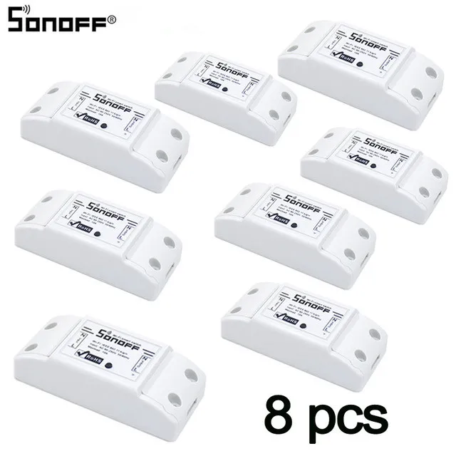 8pcs 1/2/3/4/5/6/8/10 шт. SONOFF Basic Смарт Беспроводной Wi-Fi пульт дистанционного управления Переключатель Управление Модуль Автоматизации "сделай сам" умный дом модуль 10A/2200W - Комплект: 8pcs