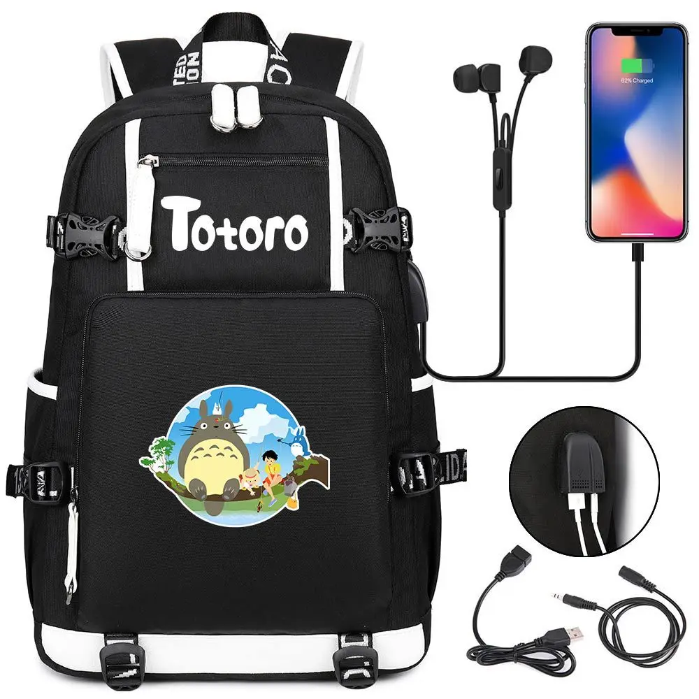 

Рюкзак «Мой сосед Тоторо» для подростков, многофункциональная школьная сумка с USB-зарядкой для мужчин и женщин, детская дорожная сумка для н...