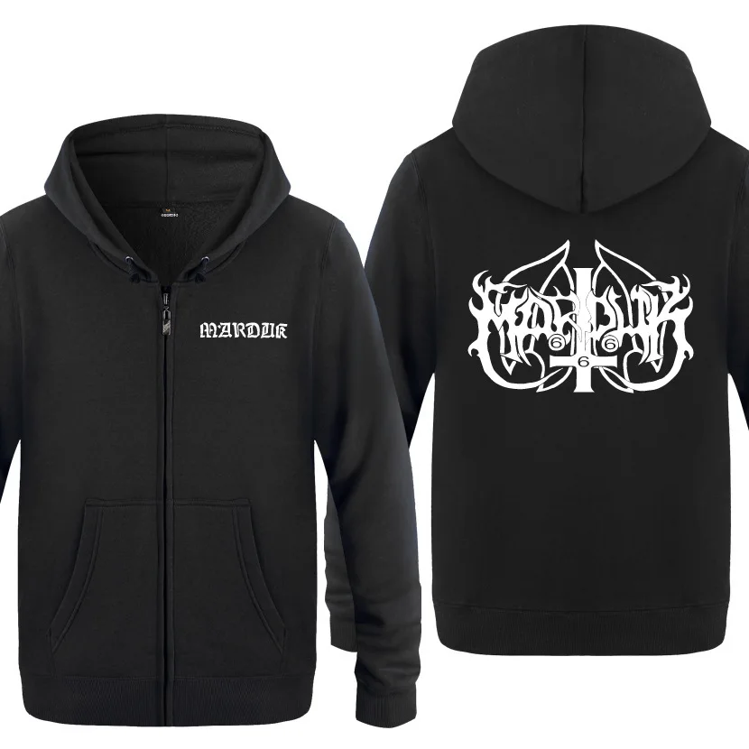 

Marduk Music Rock Hoodies Men Fleece Long Sleeve Zipper Hooded Jacket Cardigans Winter Man Hip Hop Sweatshirt Streetwear Coat