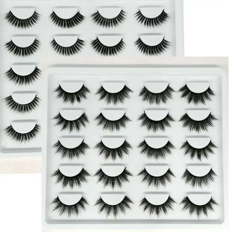 

10 Pairs Lashes Long 6D Faux Mink Eyelashes Lashes False Eyelashes Natural Thick Handmade Full Strip Lashes Volume Soft Mink