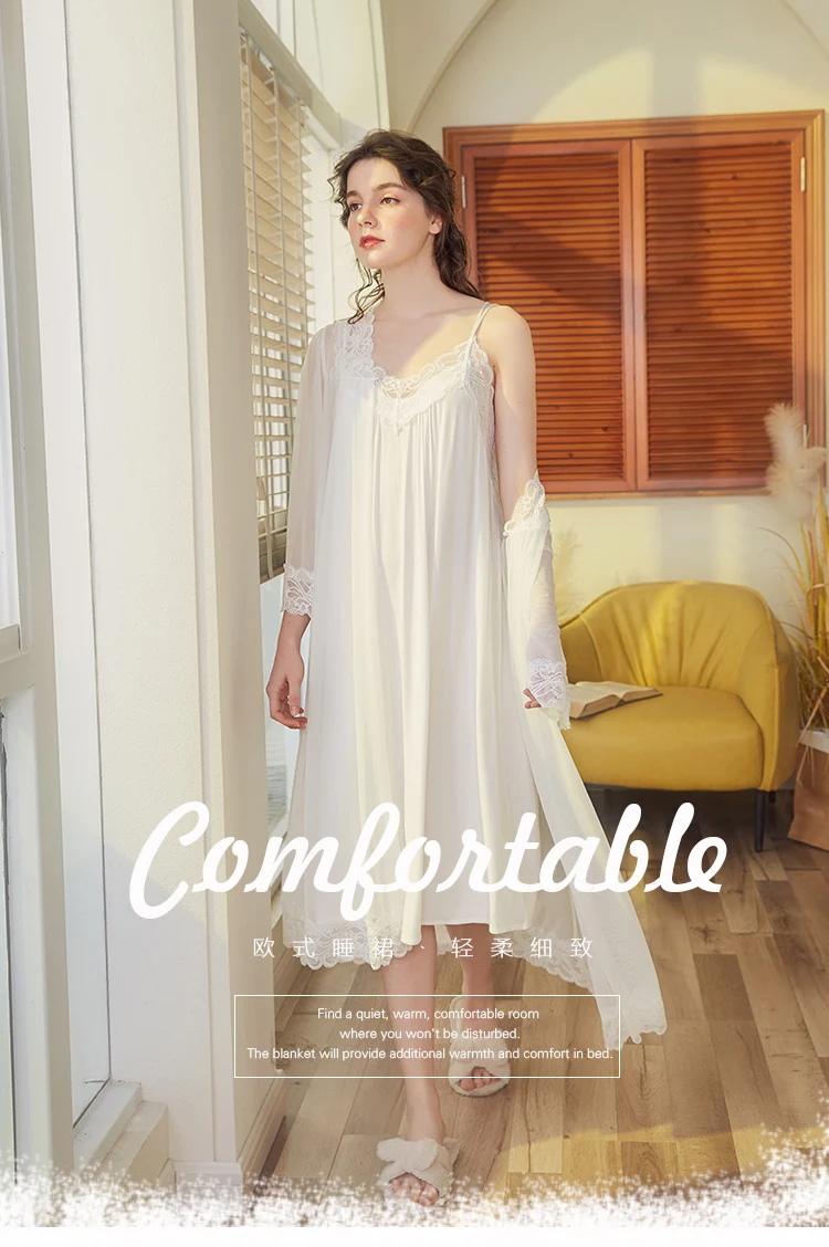 Кружевное Ночное платье в дворцовом стиле кружевная шелковая газовая ночная