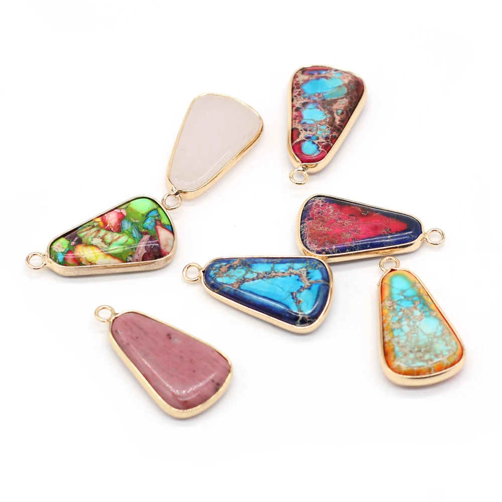 

Natural Semi-precious Stones A Variety of Phnom Penh Trapezoid Pendant Boutique Making DIY Fashion Charm Necklace Jewelry