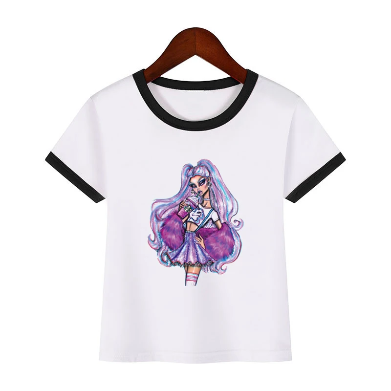 Harajuku-Camiseta con estampado de dibujos animados para ni&ntilde;a, top para ni&ntilde;a, ropa para ni&ntilde;o, camisetas 2020-0