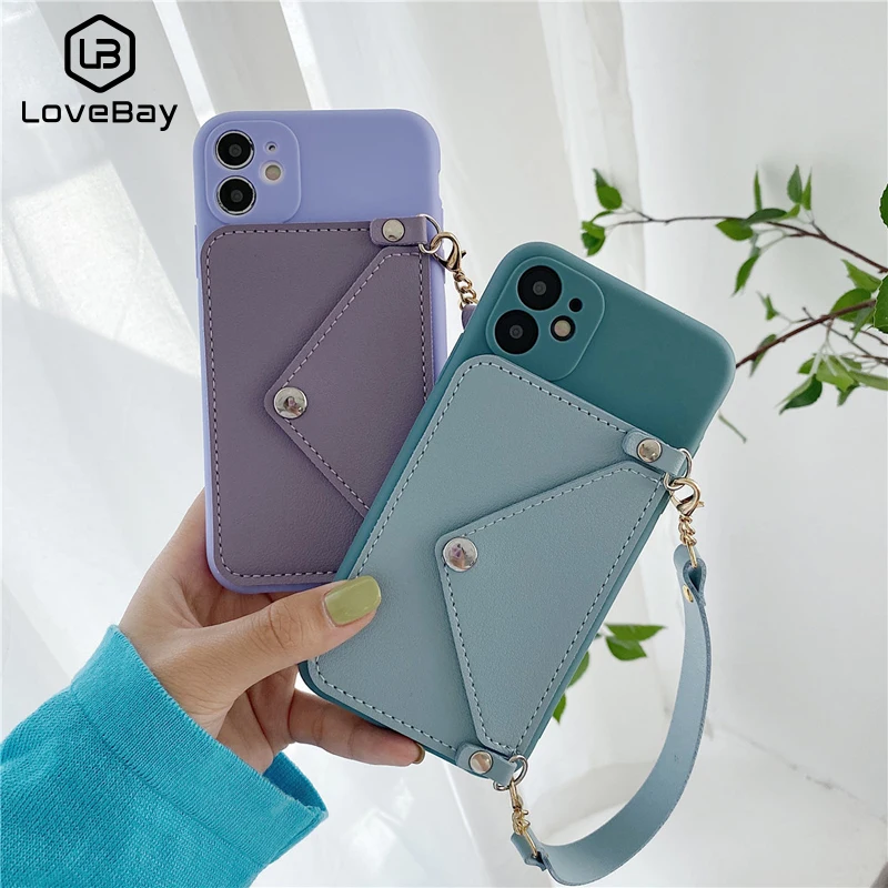 Lovebay Роскошный чехол для телефона с отделением карт iPhone 11 Pro Max SE 2020 6 6S 7 8 Plus X XS XR