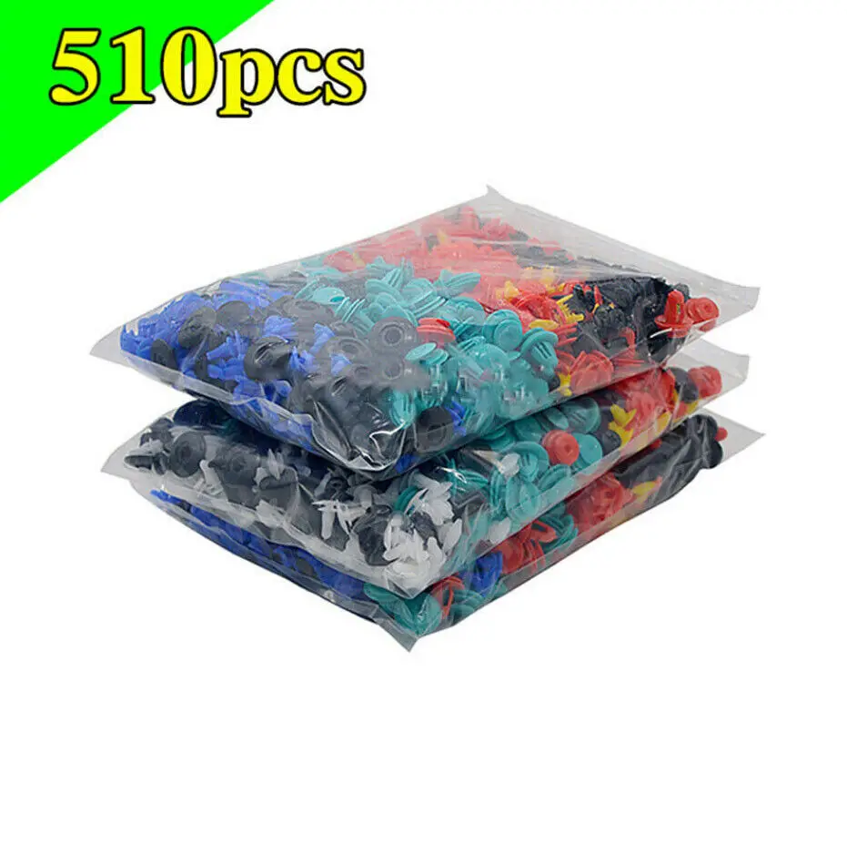 

510pcs Auto Fastener Clip Mixed Car Body Push Retainer Pin Rivet Bumper Door Trim Panel Retainer Fastener Kit for Car Door Fende