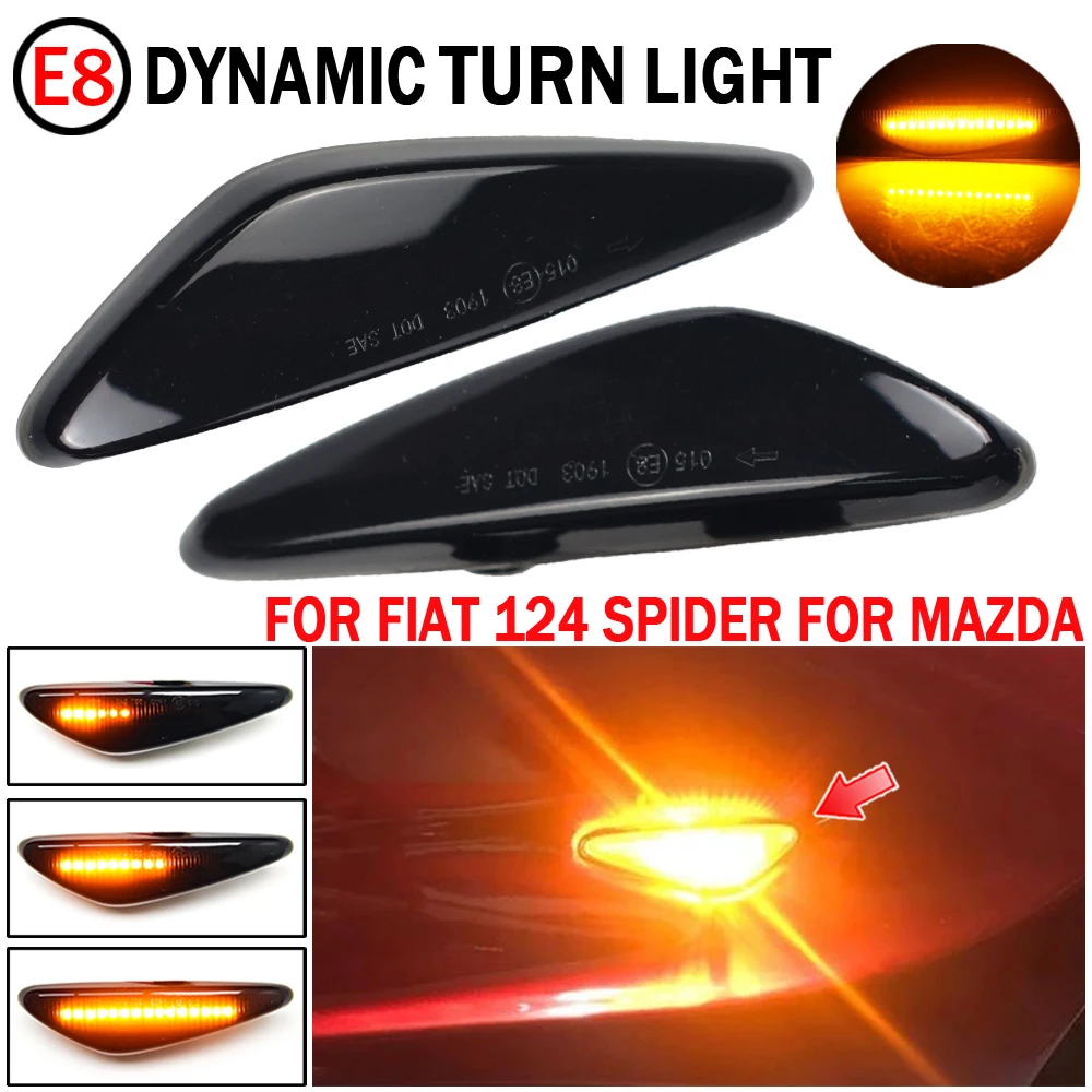 

2PCS Dynamic Led Side Marker Turn Signal Indicator Light Lamp For Mazda 6 Atenza MAZDA5 Premacy RX-8 Mx-5 Miata Fiat 124 Spider