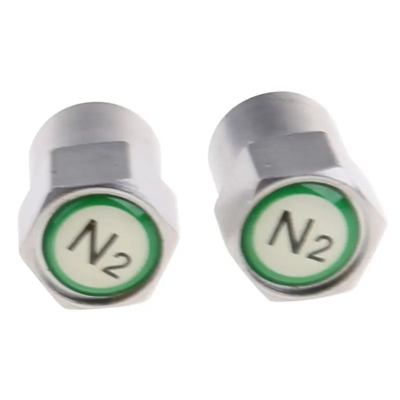 2 шт./компл. хромированная Автомобильная крышка стержня клапана TPMS N2 вставки для