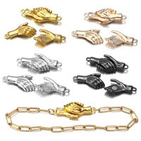 4 10setslot handshake shake hands clasps palm magnetic clasps bracelet buckle hook connector for diy jewelry making accessories