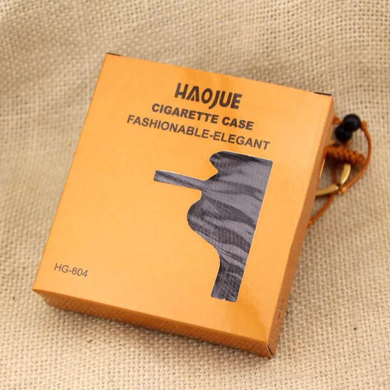 Кожаный чехол для сигарет с резиновой крышкой 20 карандашей коричневый ретро