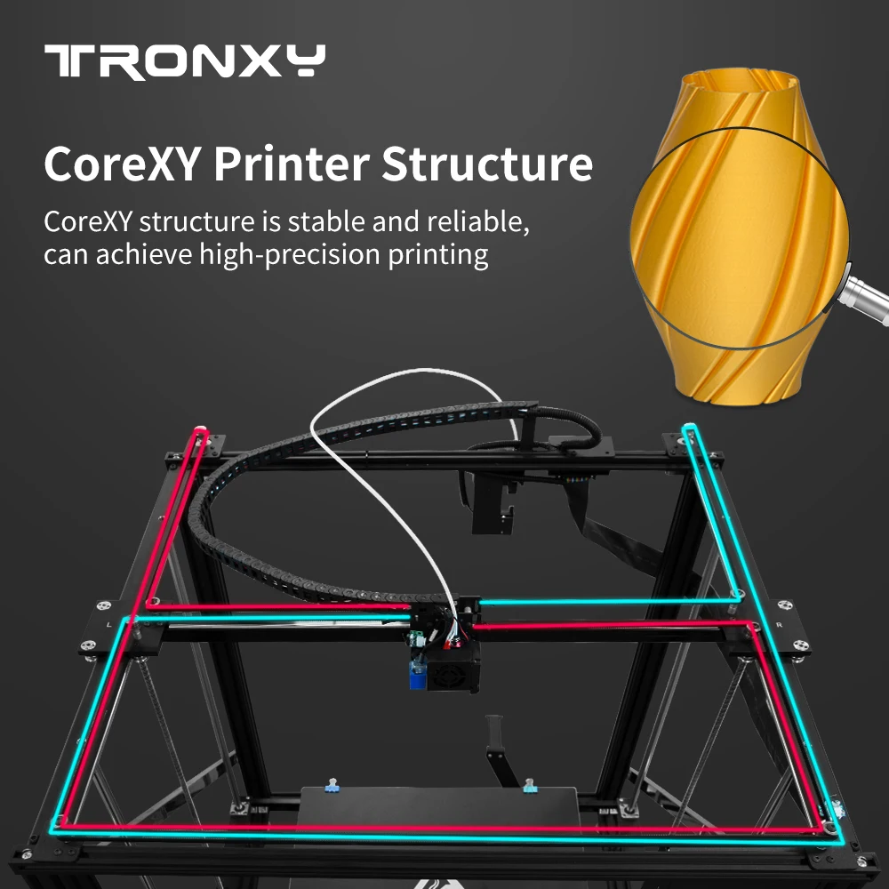 3D принтер Tronxy X5SA 500 PRO 500*500 мм большой размер печати линейный титановый экструдер