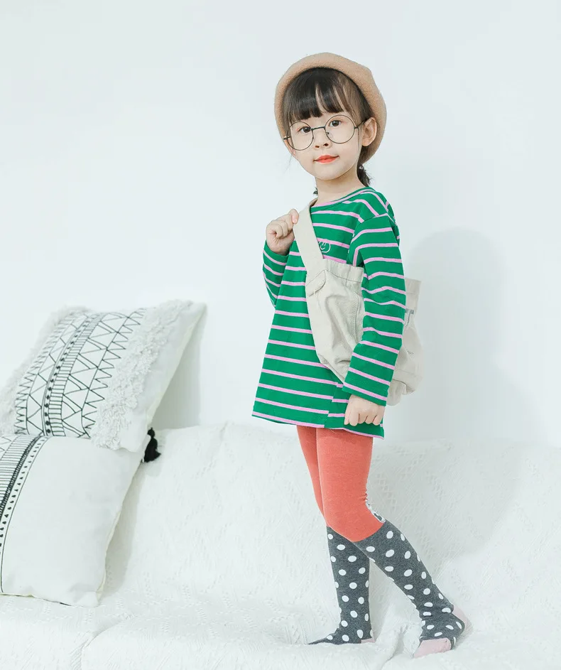 Новое поступление 2019 осенние модные колготки в горошек для девочек корейские