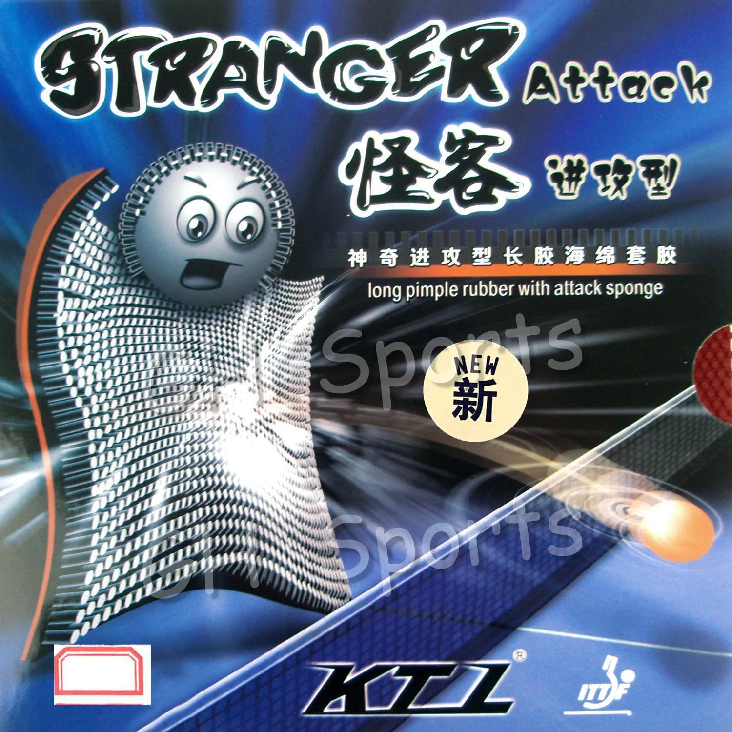 KTL Stranger Attack Long Pips-out резиновый пинг-понг с губкой