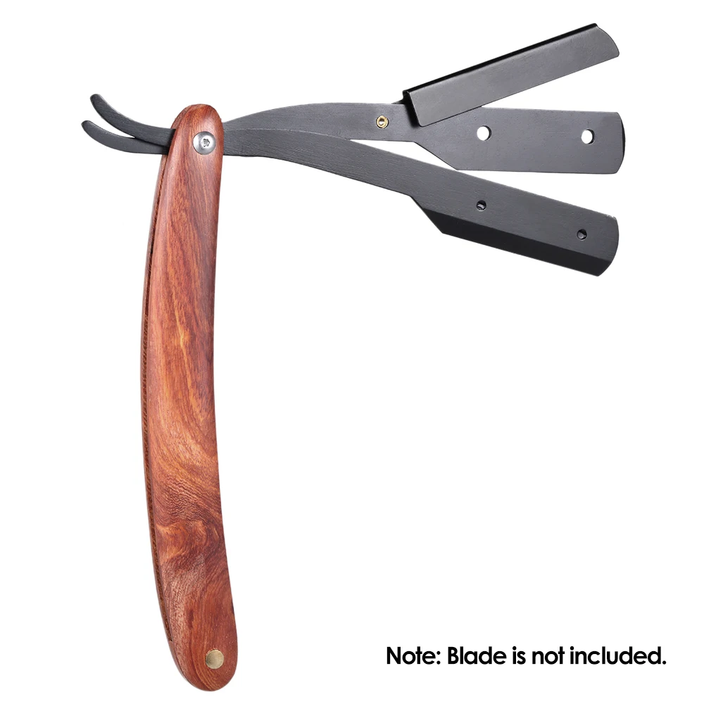 Мужская бритвенная бритва с прямым краем из нержавеющей стали ручная деревянной