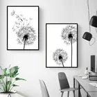 Художественные картины одуванчика, черно-белые настенные художественные принты, Постер в стиле Нордического минимализма, современный декор для гостиной, CH138