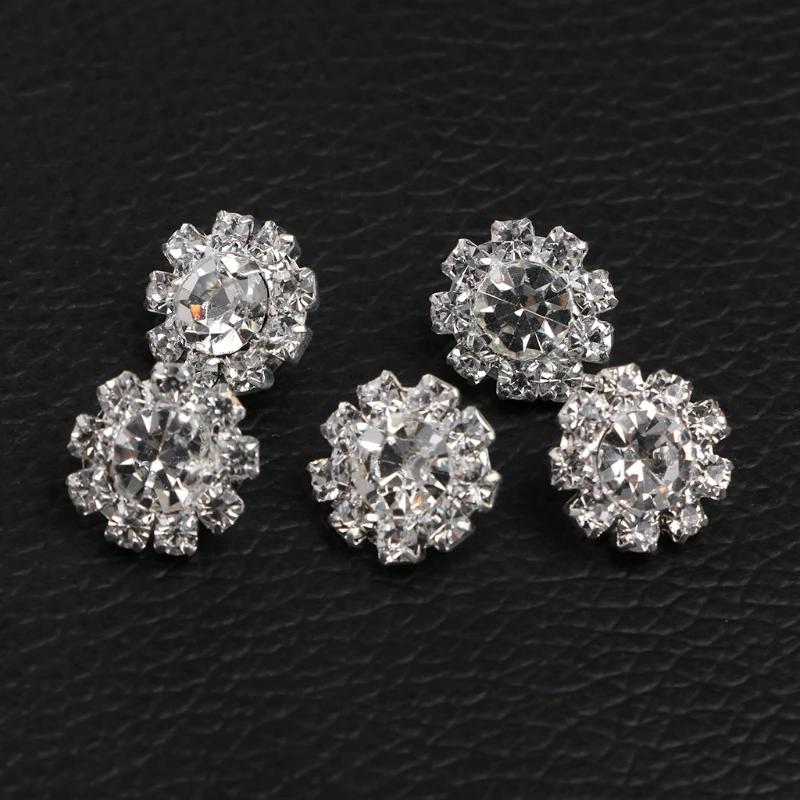 

2021 New 5Pcs 12mm Round Rhinestone Shank Button Sewing Craft Embellishment DIY