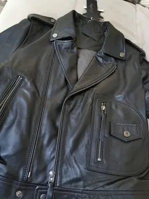 Genuine Leather Jacket Coat Women Real Sheepskin Motorcycle Biker Leather Jacket Slim Fit Female Ladies Outerwear Red Black