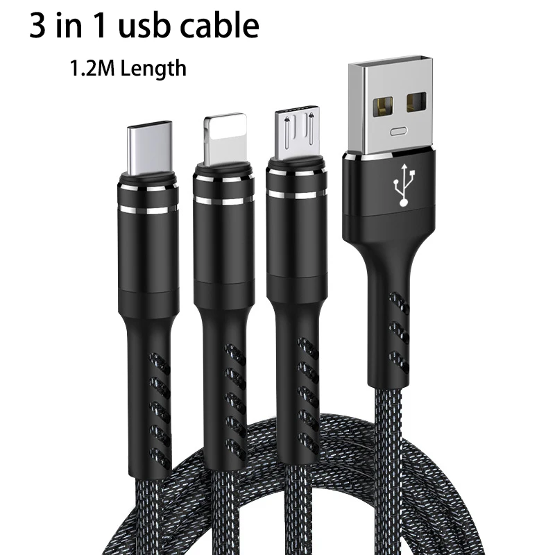 Usb зарядный кабель для huawei samsung type-c кабель для xiaomi oppo multi 3 в 1 зарядный шнур для oneplus Быстрый micro usb кабель