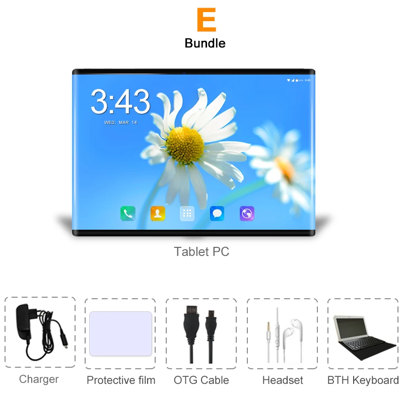 Комплект 5 DHL бесплатно 10 дюймов 2.5D стекло планшетный ПК Android 8,1 Octa Core 4G LTE 6 Гб ram 64 Гб rom 1280*800 ips A-GPS планшеты 10 10,1+ подарки - Комплект: Комплект 5