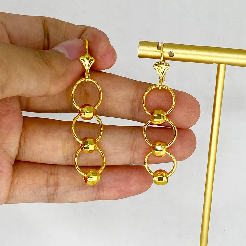 Африканские серьги для женщин круглые золотого цвета Индонезия Нигерия Конго