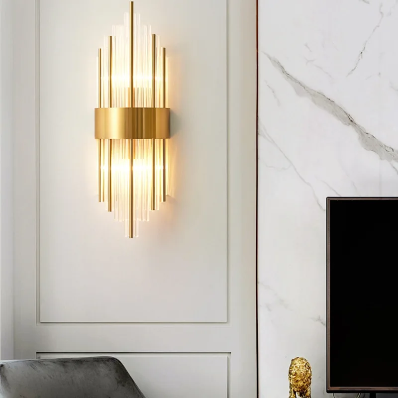 Лофт Настенный светильник хрустальный коридор прикроватный спальный | Лампы и