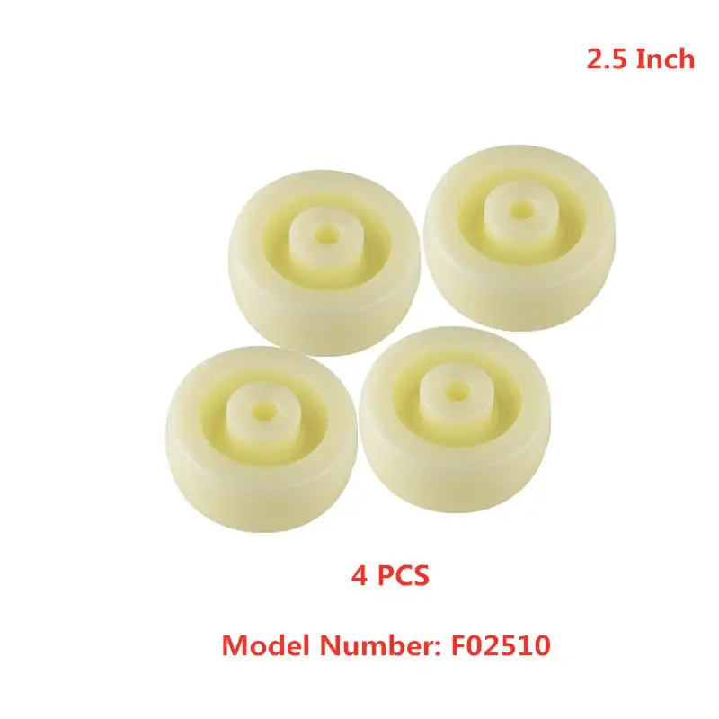 

4 Pcs/Lot Casters Wholesale 2.5-inch Fat Wheel Single Diameter 65mm Bearingless Nylon Thickened White Pp Sofa Foot