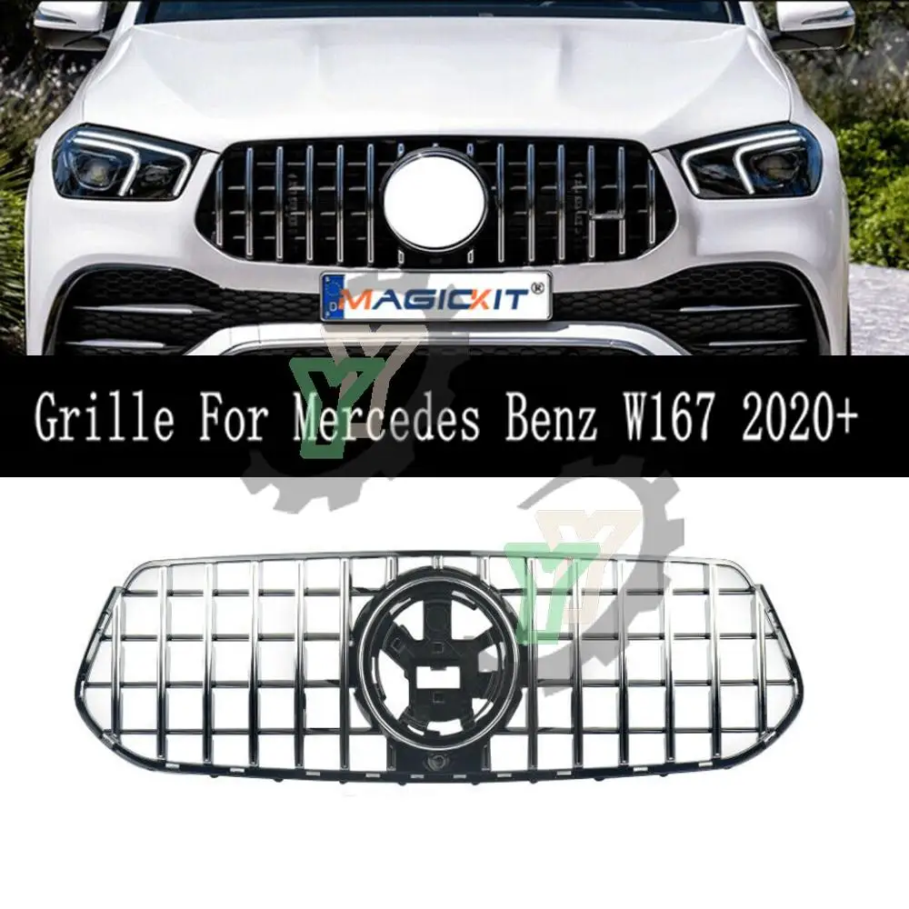 Car front bumper racing grille GT R grille for Mercedes-Benz GLE class W167 SUV 4Matic GLE300 GLE350 GLE400 GLE450 2020 +