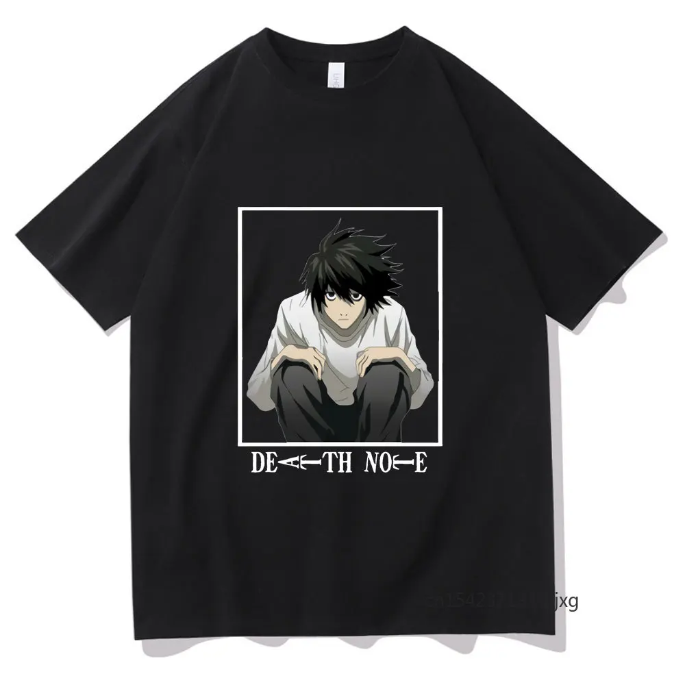 

2021 Hot Sell Anime Hot Death Note Cosplay Tshirt Funny T-shirt Fashion Graphic T Shirt Unisex Short Sleeve Tee