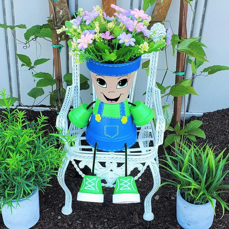 Страна малыш глиняный горшок для висячих цветов мальчиков и девочек маленькие