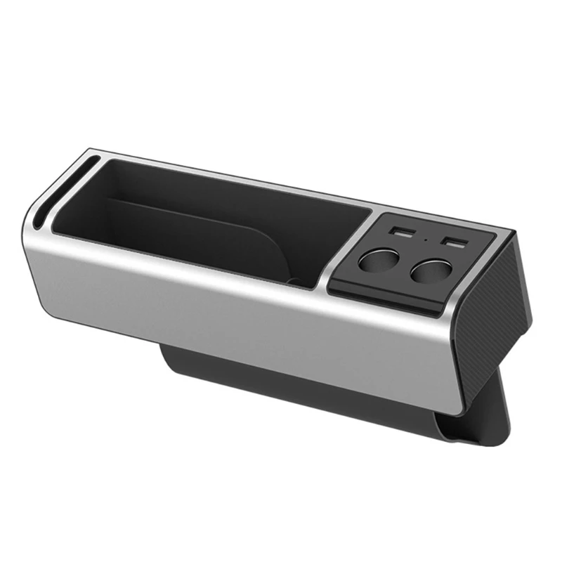 3 In 1 Premium Car Seat Gap Organizer Storage Box With Dual Usb Charging