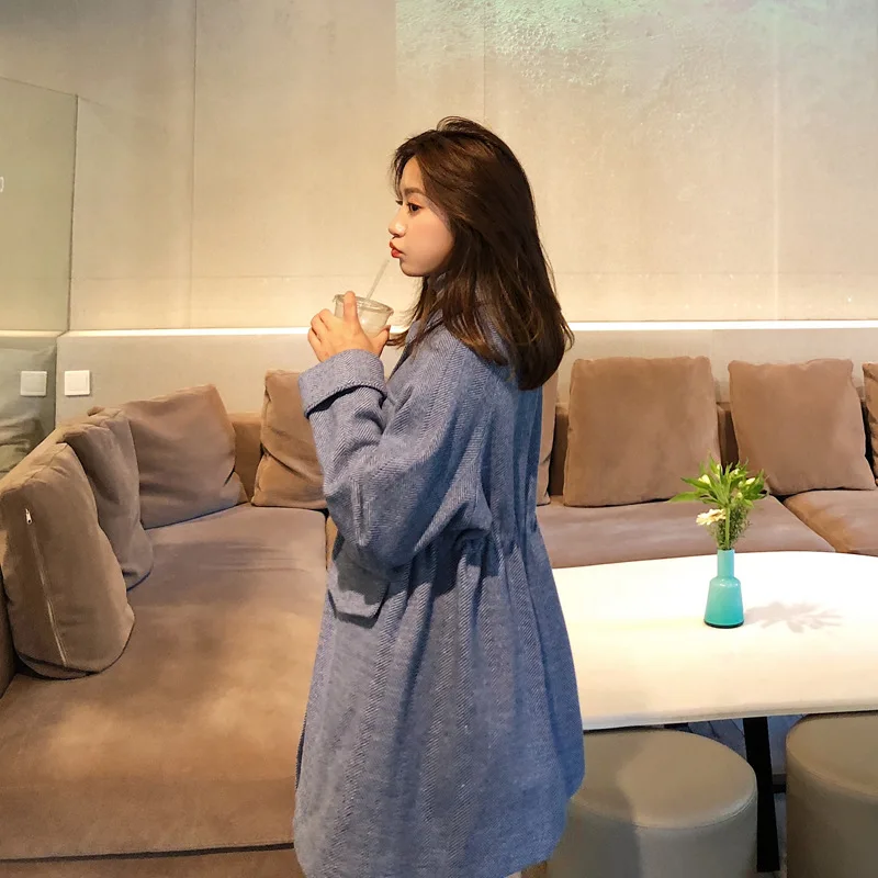 

2020 autumn and winter new Korean students wide f woolen coat woolen coat female Hong Kong flavor long