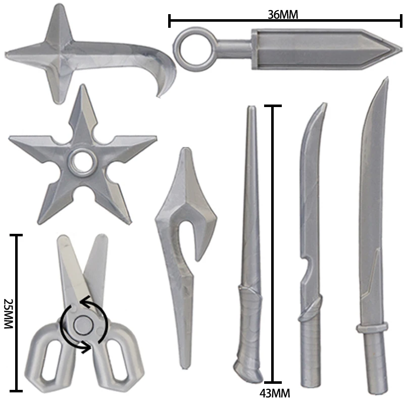 Koruit средневековые времена ниндзя дротики ножницы оружие для 4 см мини куклы MOC
