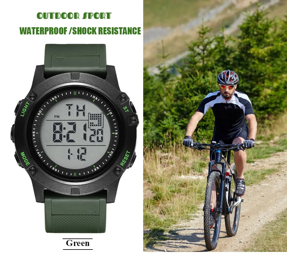 Ohsen цифровой бренд lcd красные мужские часы для мальчиков reloj hombre 50M Dive хаки силиконовый ремешок для спорта на открытом воздухе наручные часы мужские подарки