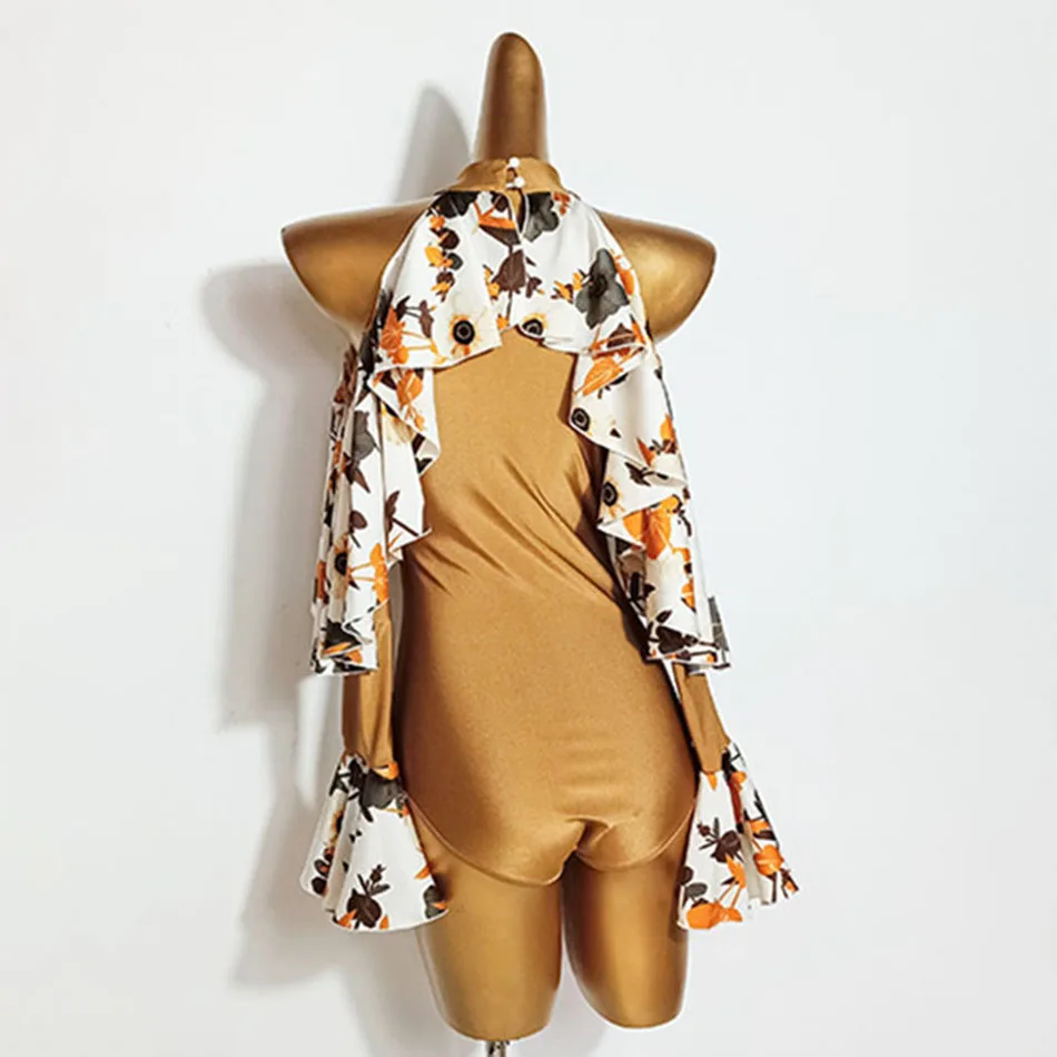 Женский комбинезон для латиноамериканских танцев лоскутный дизайн лотоса TL909