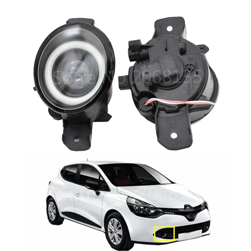 2pcs/pair Fog Lamp Assembly For Renault Clio 2 3 Master Thalia Symbol Koleos Satis Vel LED H11 Light with Angel Eye | Автомобили и