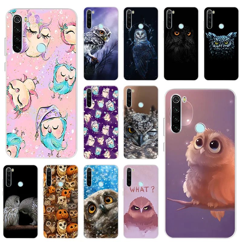 

Phone Case For Xiaomi Redmi 9 9C 7a 9A 8 8A Note 10 9 8T 7 8 Pro 9T 9s Animal Cute Owl Transparent Soft TPU Silicone Cases Cover