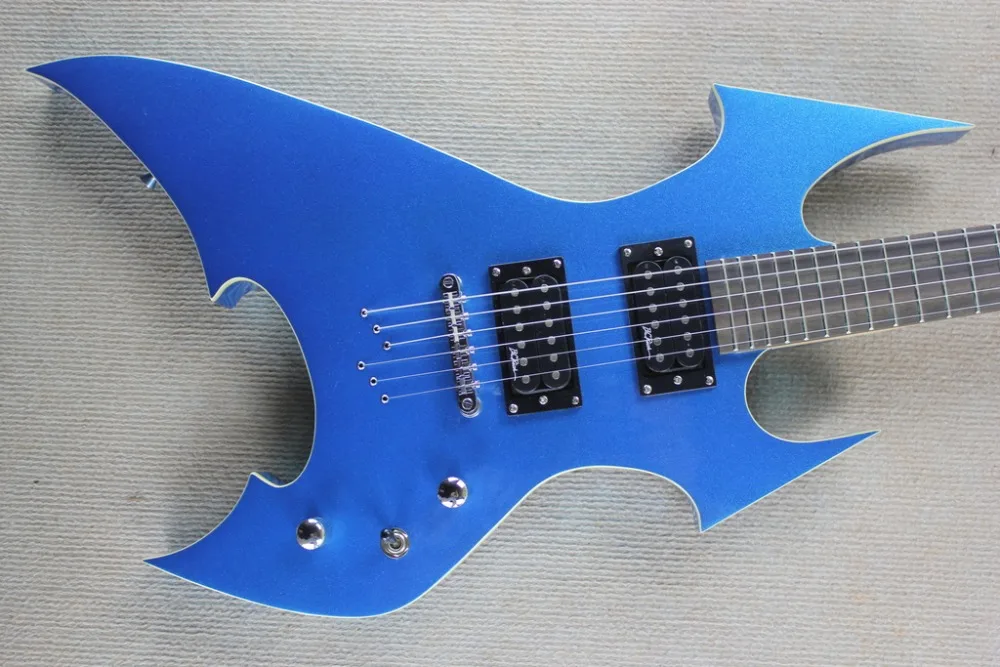 2019 New + Factory Blue B.C. Богатая струна через тело электрогитара голова быка инкрустация