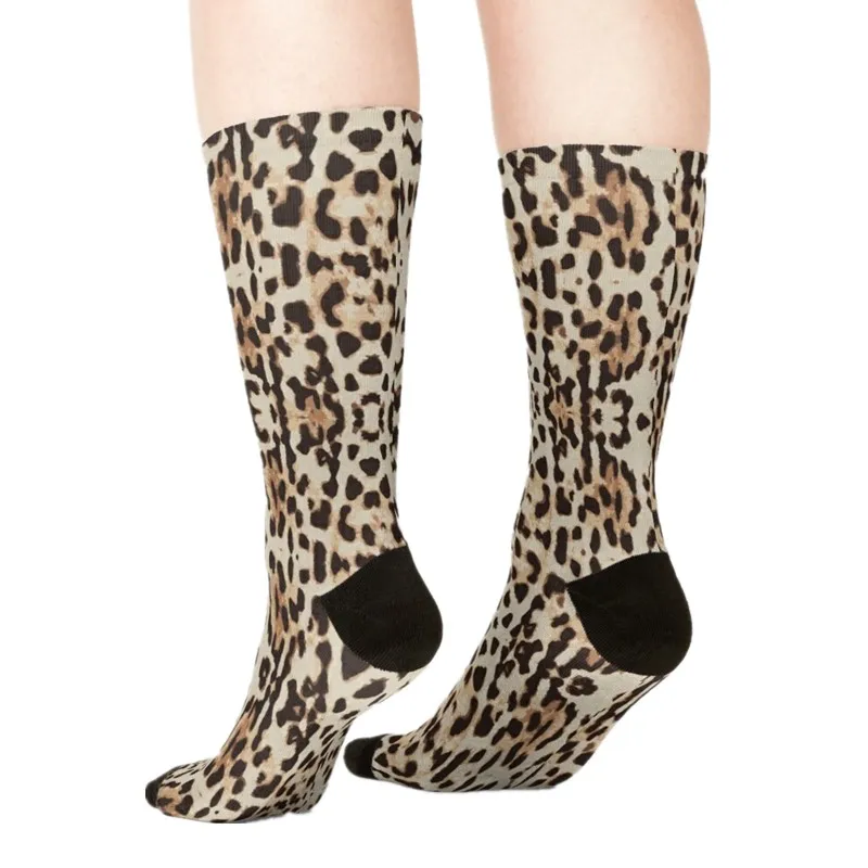 

Women's socks kawaii Lips Leopard Background Printed Socks Woman harajuku Happy Funny Novelty cute girl gift Socks for women