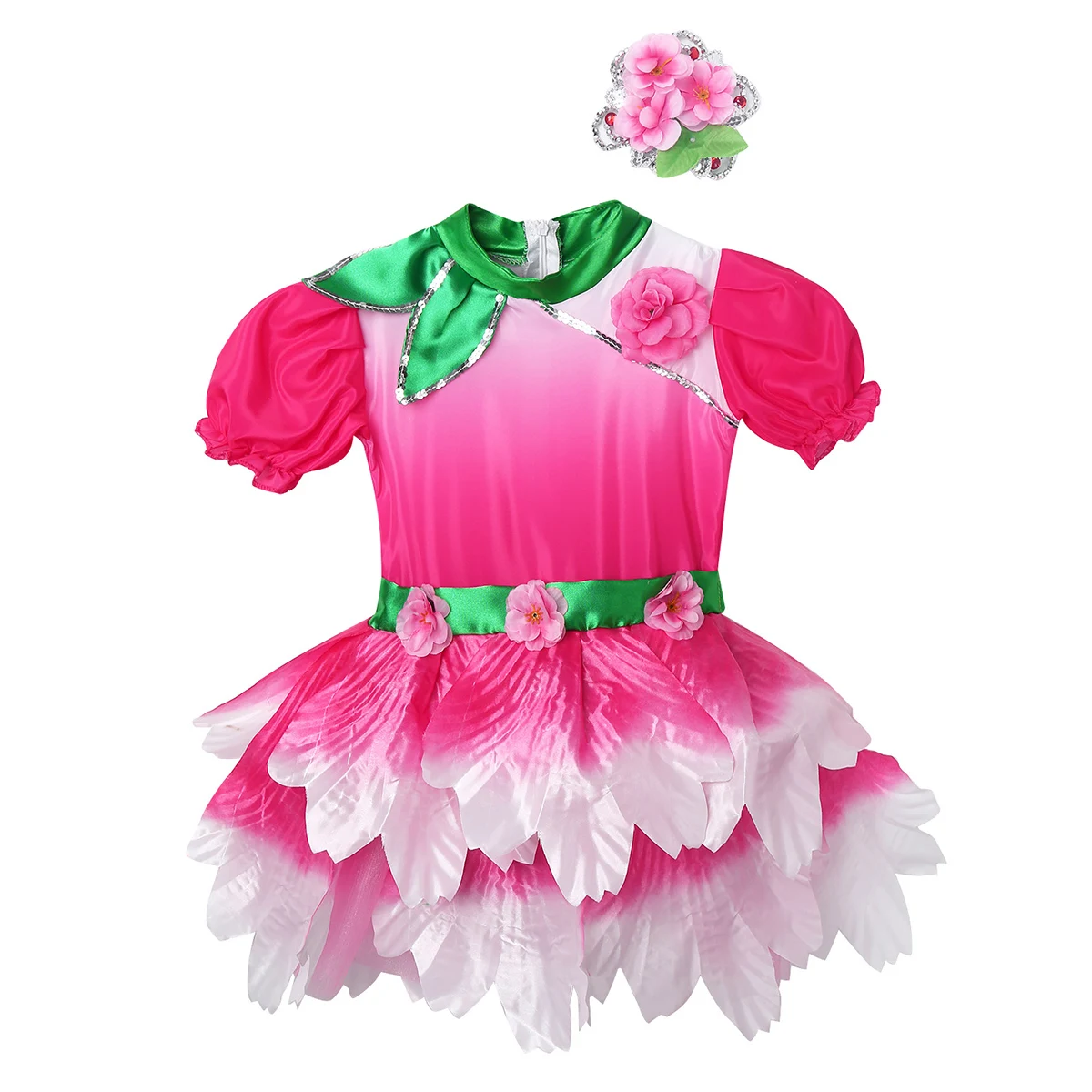 Детское Сетчатое балетное платье пачка с короткими рукавами и объемным цветком