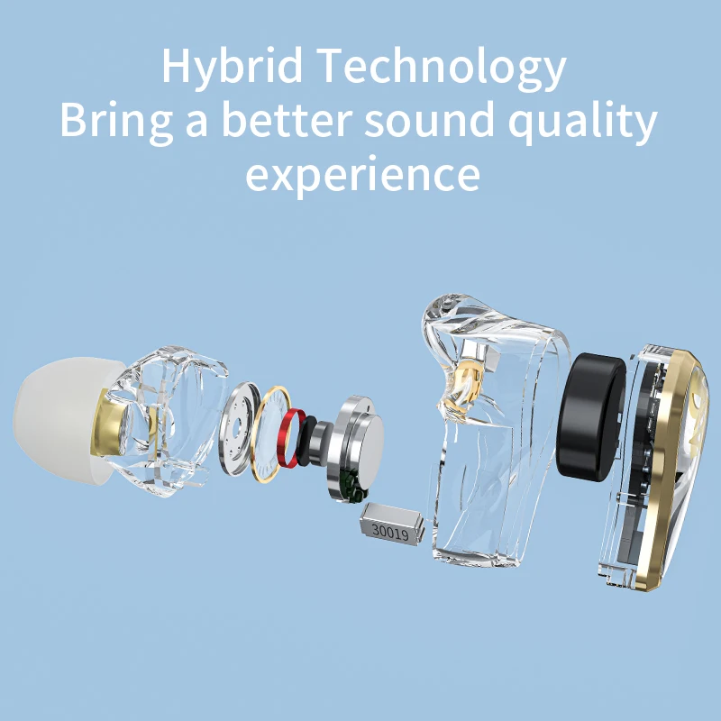TWS-наушники KZ SK10 1BA + 1DD 5 2 Bluetooth с шумоподавлением и сенсорным управлением |