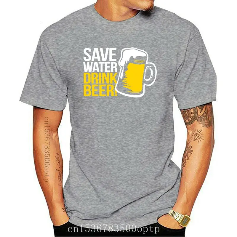

St Patricks Day Save Water Drink Beer t shirt Customize Short Sleeve Euro Size S-3xl Formal Loose fashion slim shirt