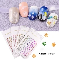 white manicure decals 3d xmas glittery snowflakes nail art stickers christmas